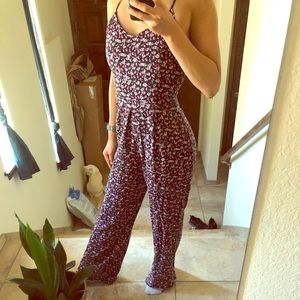 Size 0 Maurice’s Black/Pink Floral Jumpsuit 🌺